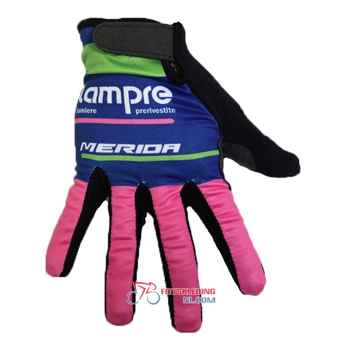 2020 Lampre Merida Lange Handschoenen Roze Blauw